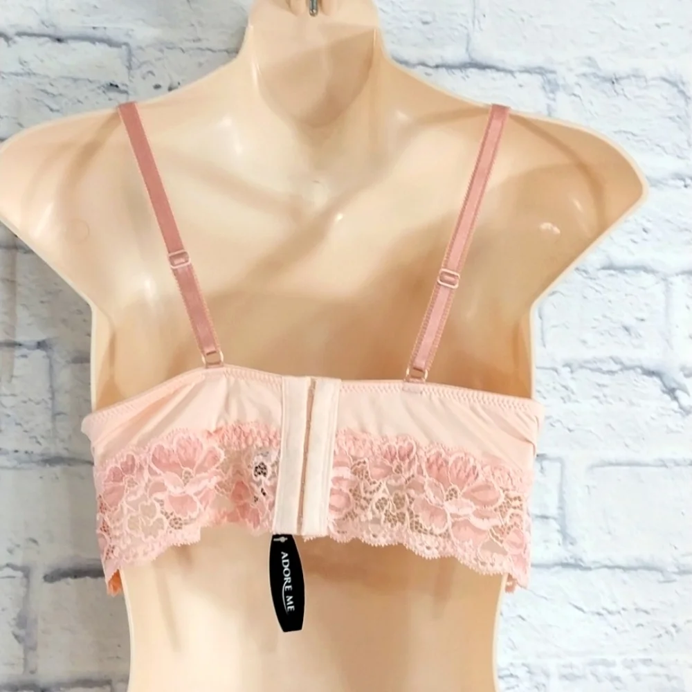 🔵BOGO FREE🔵 NWT Adore Me Pink Lace Bra Sexy Underwire Sz 36A - Picture 4 of 5
